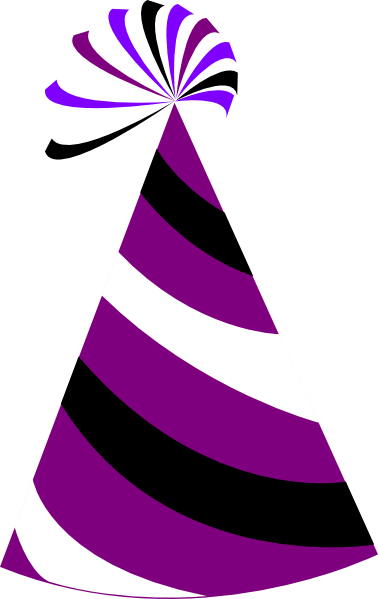 Purple And White Party Hat clip art - vector clip art online ...