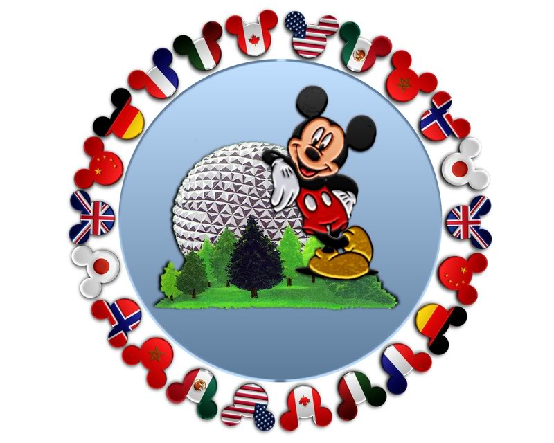 Mickey mouse epcot world flags clipart