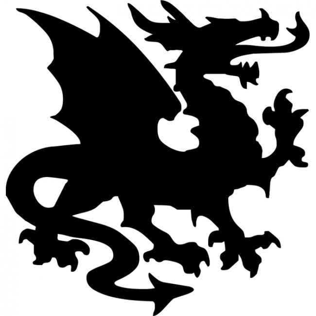 Welsh Dragon Silhouette Fantasy Dragon Wall Stickers Home Decor ...