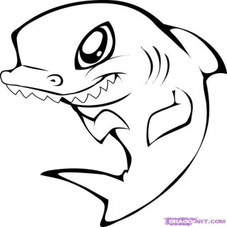 How To Draw A Cute Shark Step By Step Sea Animals Animals Free ...