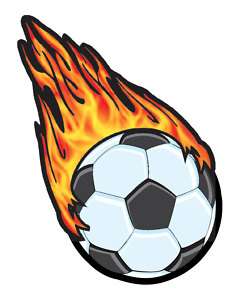 Clipart soccer ball with flames