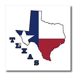 Texas state flag in the outline map and letters of Texas. Iron on ...