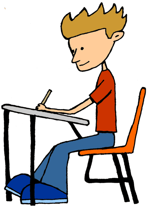 Academic Boy Studying At Desk Clipart - Free to use Clip Art Resource