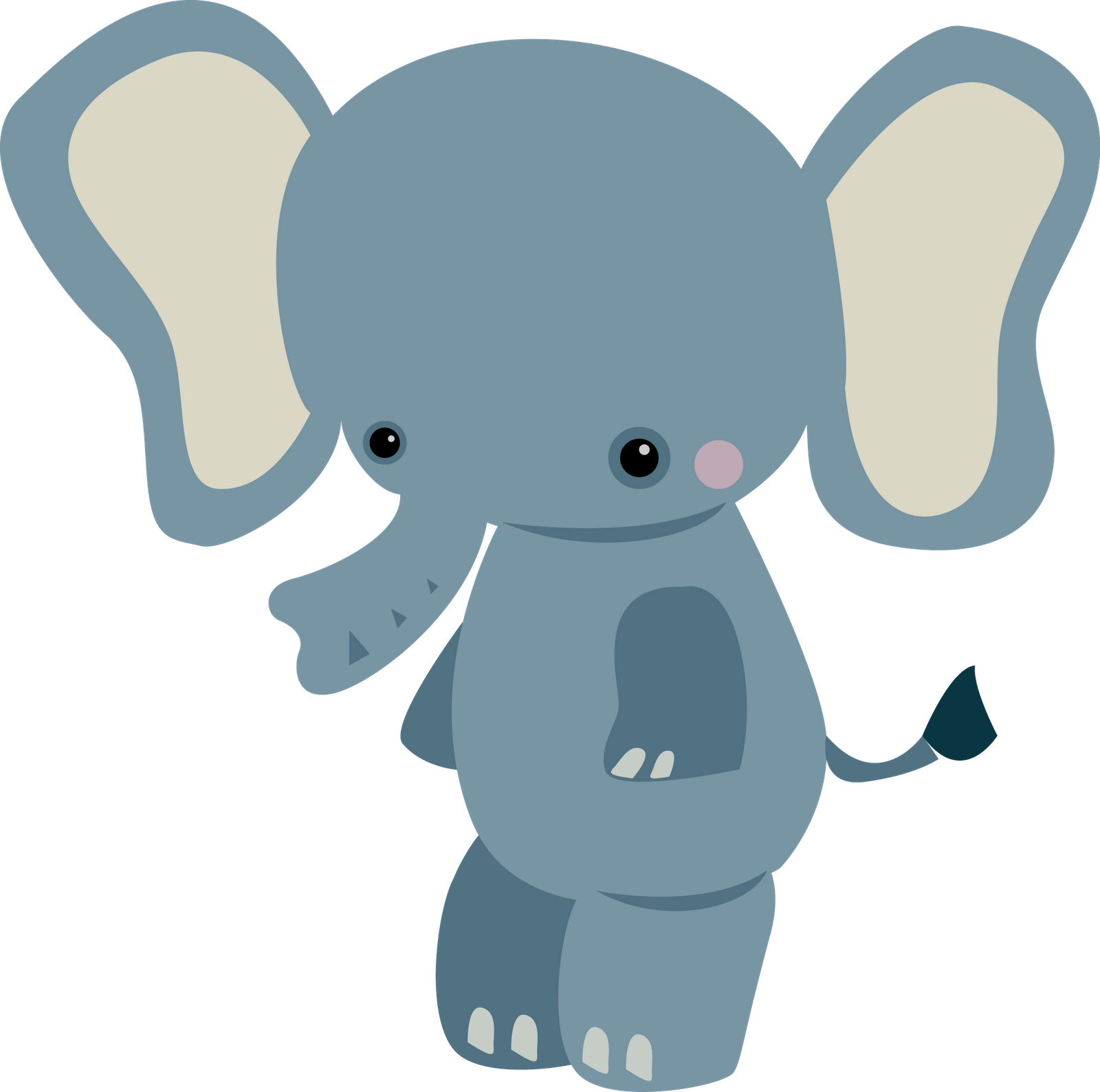 Blue baby elephant safari clipart
