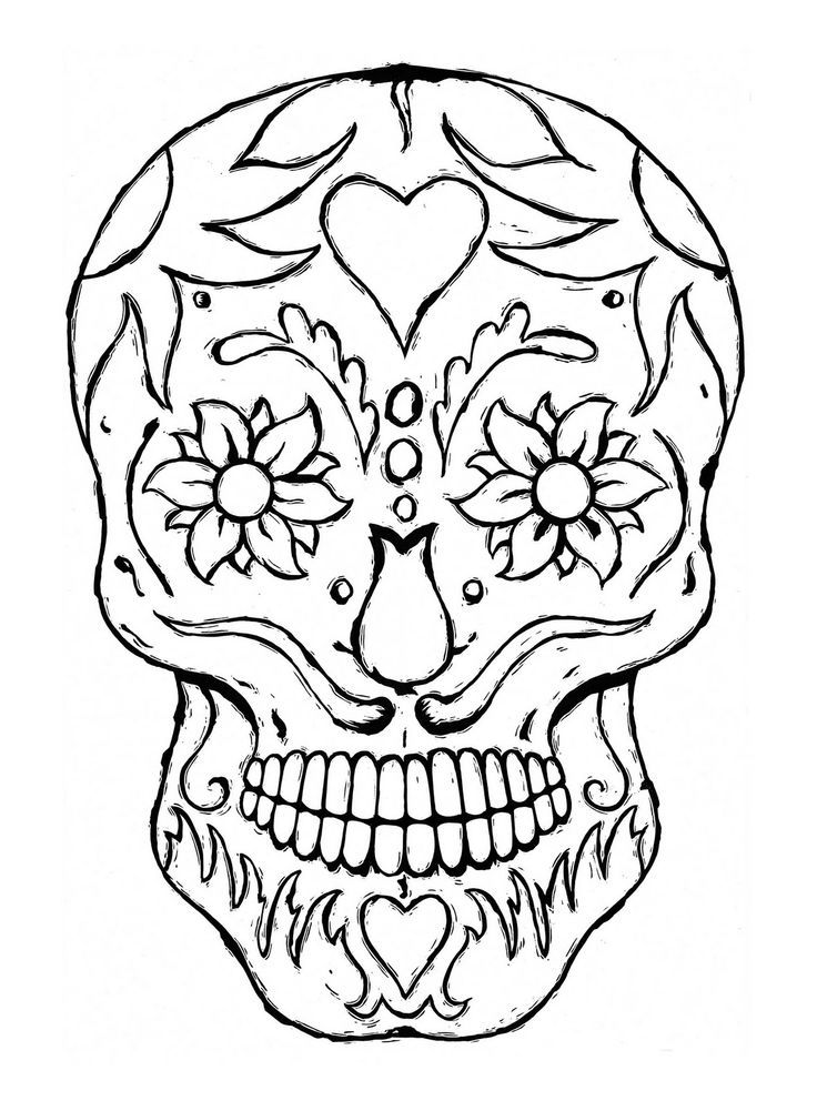 Sugar Skull Coloring Page - AZ Coloring Pages