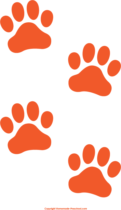 Orange paw print clip art