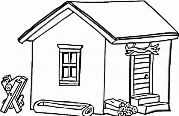 Log Cabin Coloring Page - Free Clipart Images