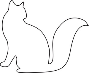 Cat outline clipart free