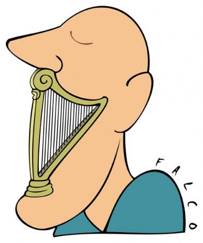 harp By alexfalcocartoons | Media & Culture Cartoon | TOONPOOL