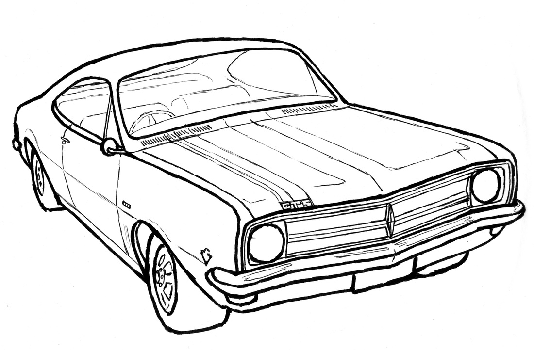 Muscle Car Drawing - ClipArt Best