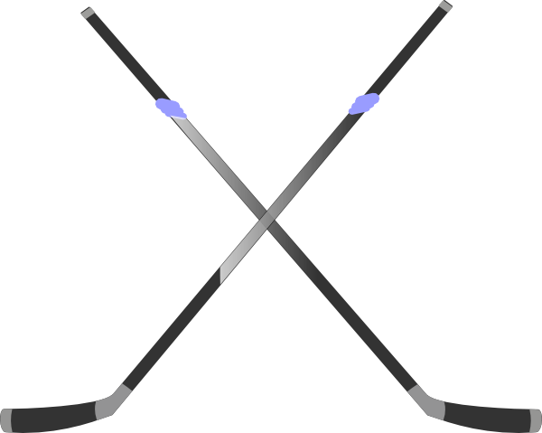 Crossed hockey sticks clipart