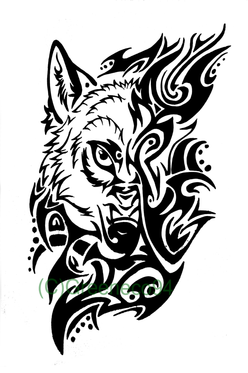 Tribal Wolf And Heart Clipart - Free to use Clip Art Resource