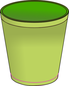 Green trash can clipart