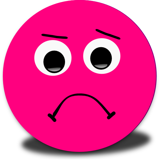 Pink color sad face clipart