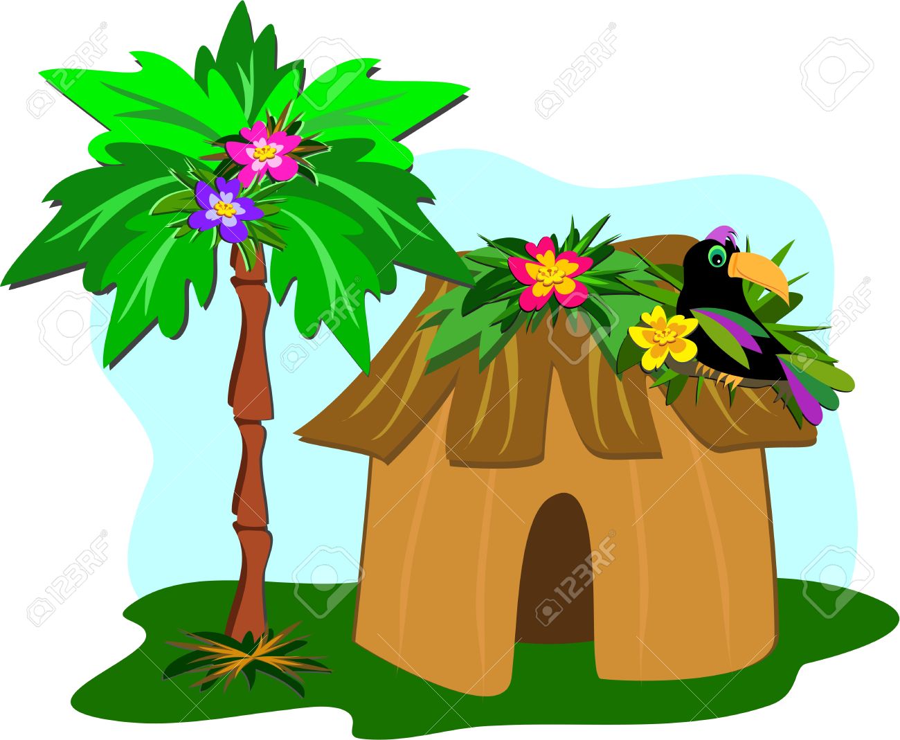 tiki hut clipart free - photo #48