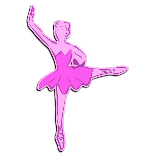 ZWalls Store - ZWalls Pink Ballet Dancer-2, 3D Cartoon Wall ...