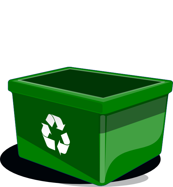 Green recycling bin clipart