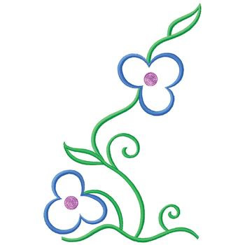 Outlines(Gunold) Embroidery Design: Flower Vine Outline from Gunold