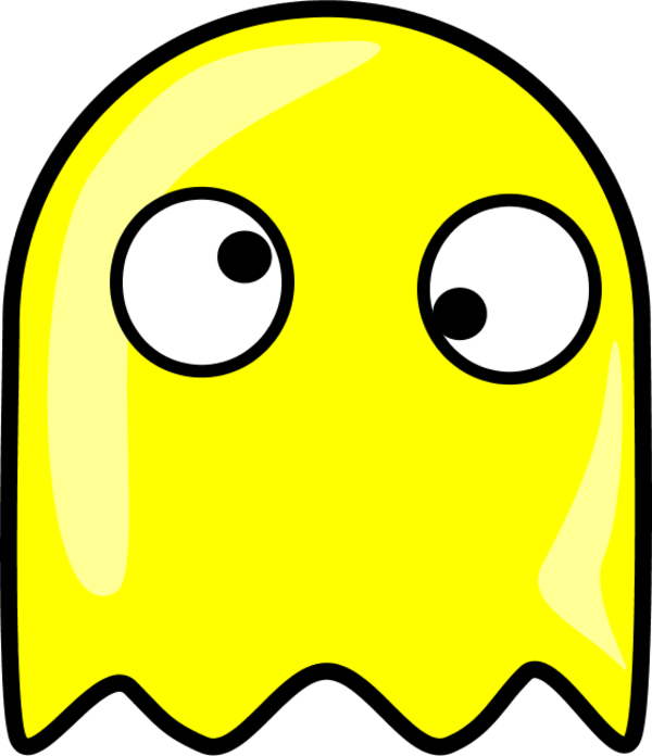 Pacman Yellow Ghost - vector Clip Art