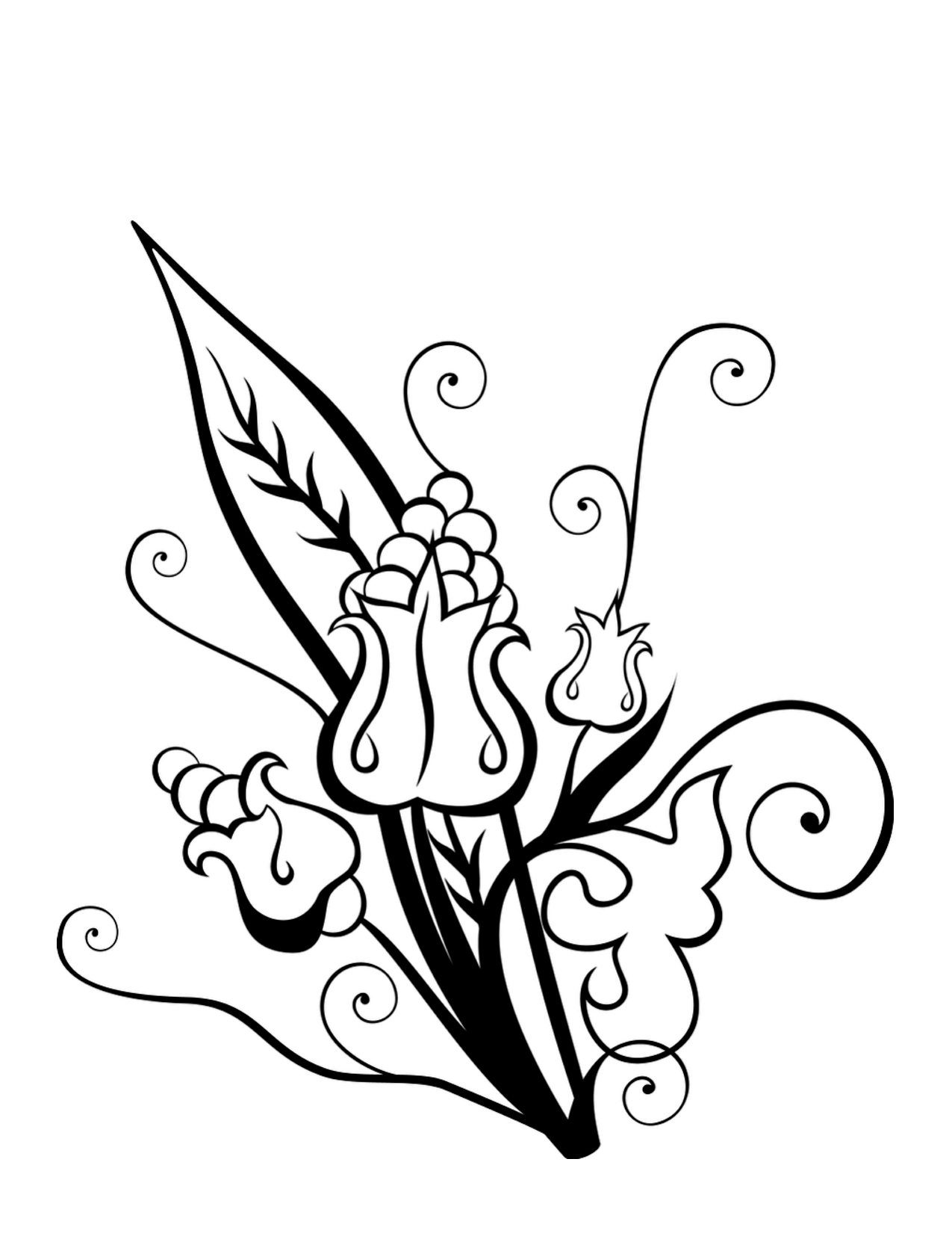 clipart flower coloring page - photo #47