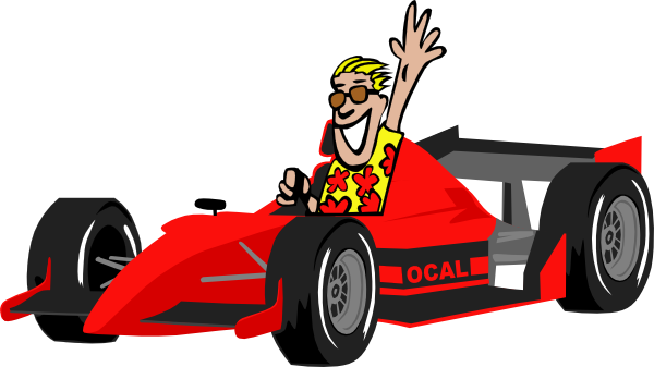 Racecar Manwaving clip art - vector clip art online, royalty free ...