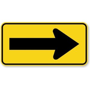 One Direction (Large Right arrow symbol) Sign, 36" x ...