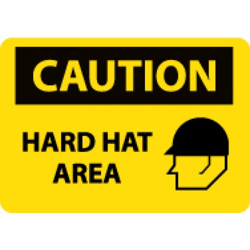 OSHA "CAUTION Hard Hat Area" Safety Sign | CriticalTool.