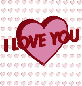 Love Clipart Image - 3D Heart with I Love You Text