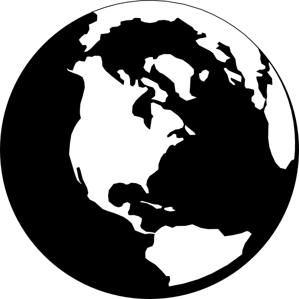 clipart of earth black and white - photo #25
