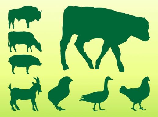 Farm Animals Silhouettes Vector - AI PDF - Free Graphics download