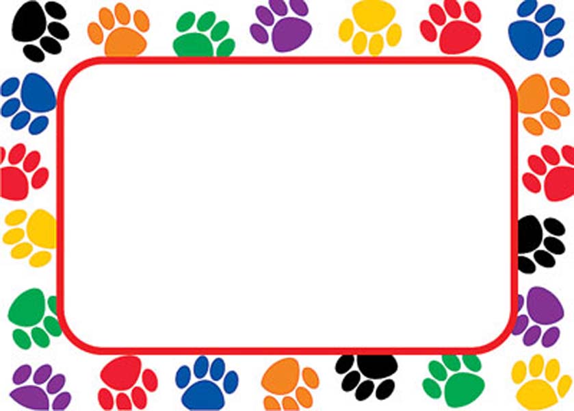 clip art borders dogs paw prints bones - photo #24