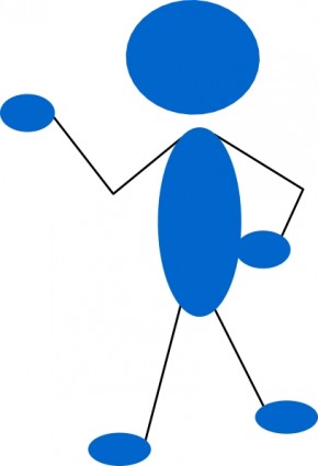 Pointing Blue Stick Man clip art Vector clip art - Free vector for ...