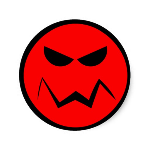 Mean Mister Smiley Face Sticker at Zazzle.
