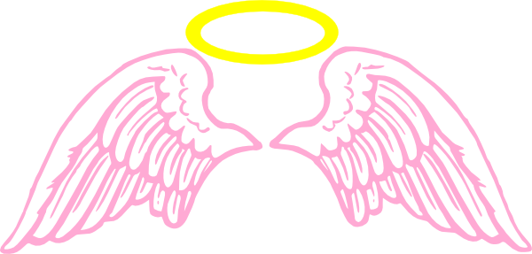 Cute Pink Angel Wings With Halo clip art - vector clip art online ...