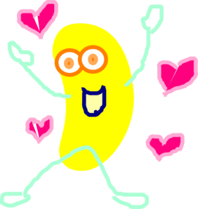 Yellow Jumping Jelly Bean Clip Art - vector clip art ...
