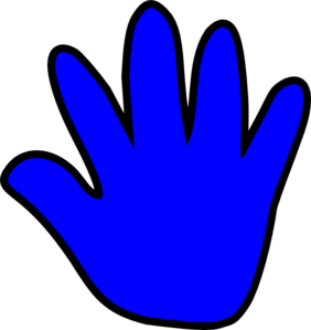 Child Handprint Blue Clip Art - vector clip art ...