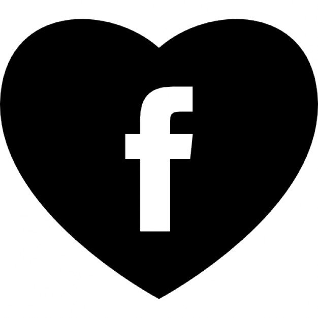 Heart with social media facebook logo Icons | Free Download