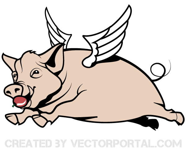 flying pig clipart - photo #12