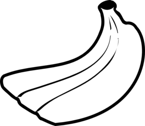 Black and white banana clipart