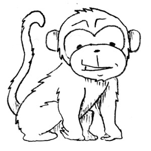 580 views Clipart of monkey black and white