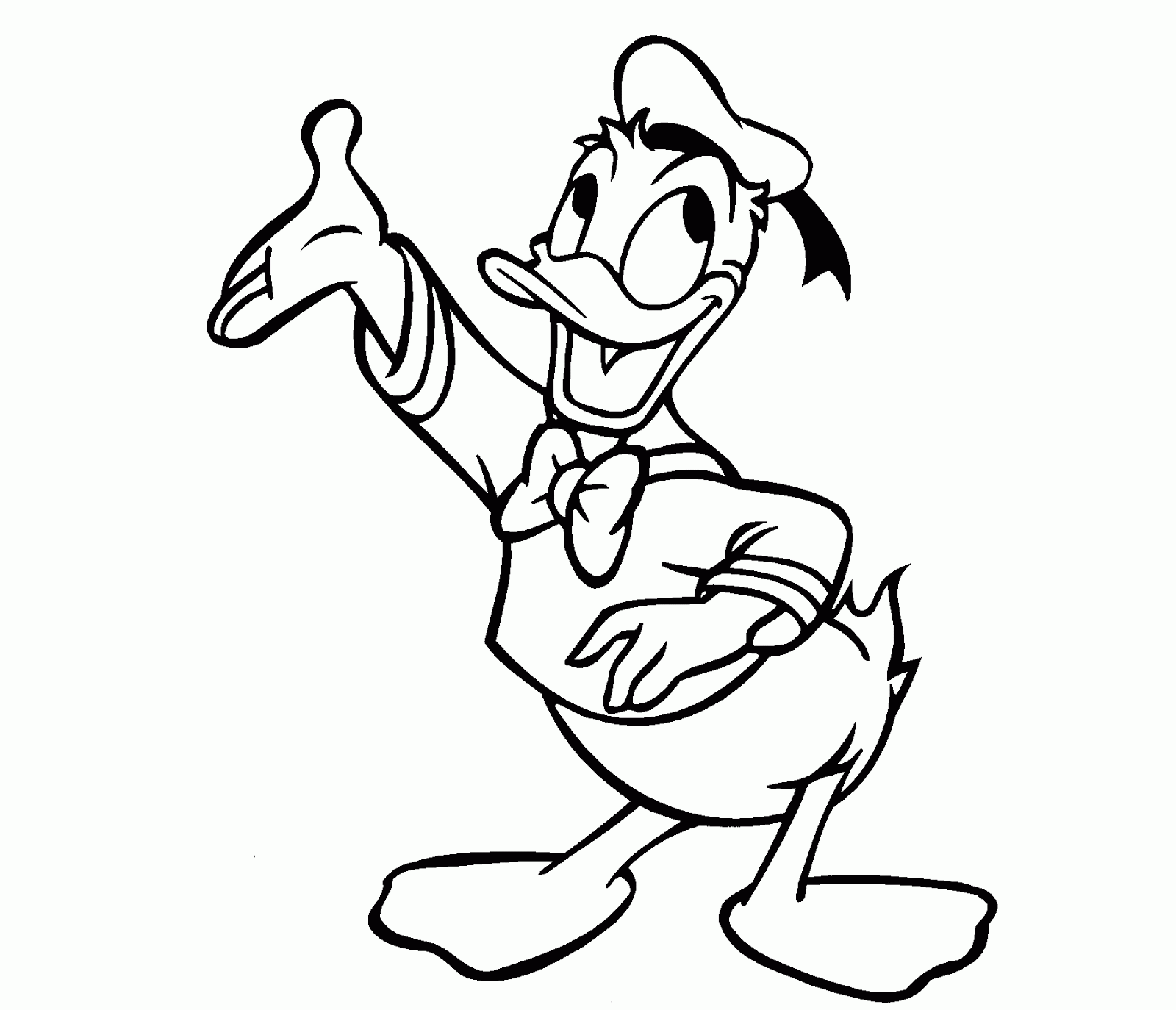 Cartoon Sketch Drawing Donald Duck with simple drawing