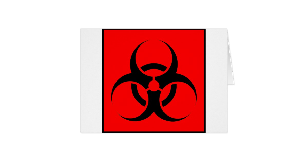 Bio Hazard or Biohazard Sign Symbol Warning Red Card | Zazzle