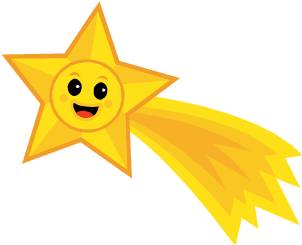 Shooting star clipart smiling