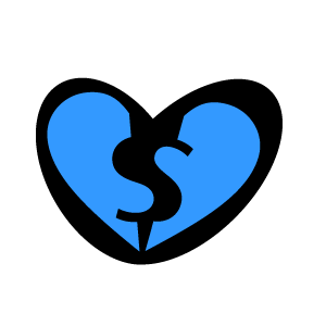 Heart Clipart - Blue Heart of Money with White Background ...
