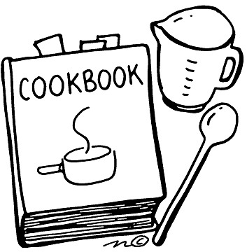 Open recipe book clipart