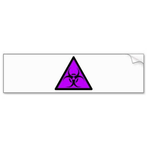 Bio Hazard or Biohazard Sign Symbol Warning Purple Bumper Stickers ...