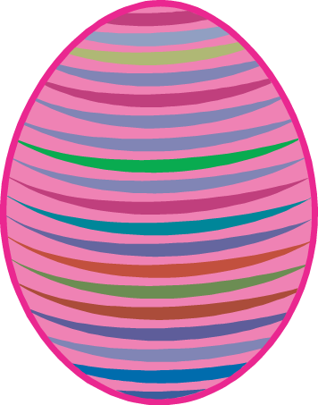 Pink Striped Easter Egg