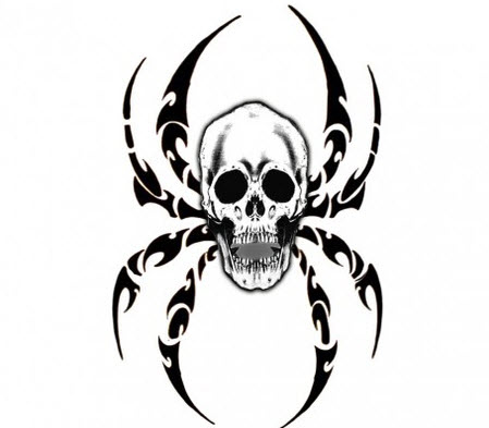 Tribal Spider Skull | TattooForAWeek Temporary Tattoos Largest ...