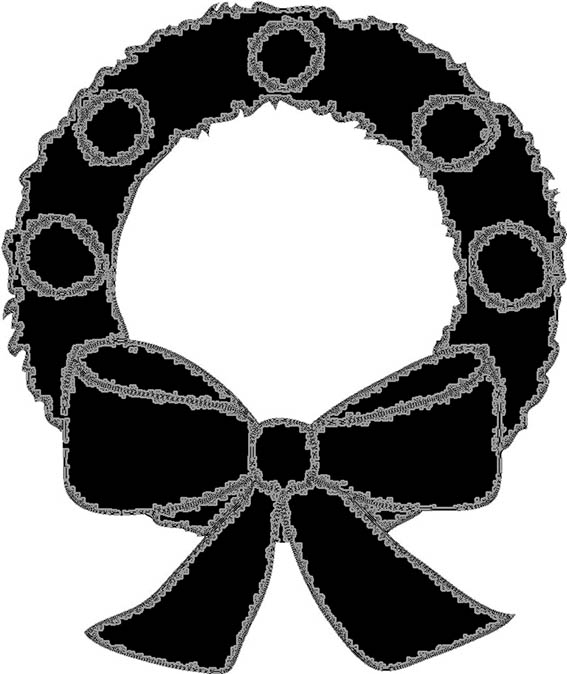 christmas wreath clipart black and white - photo #43