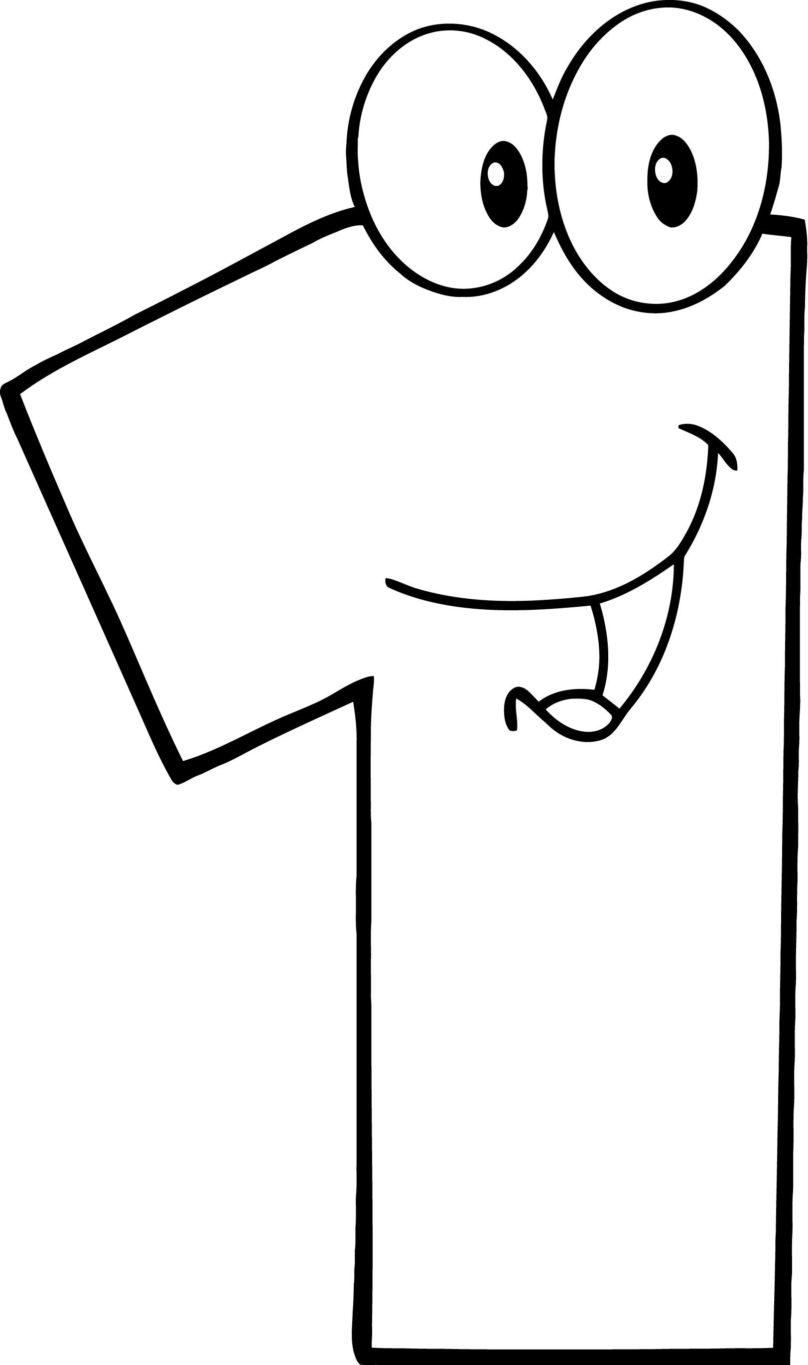 Number 8 character clipart black and white